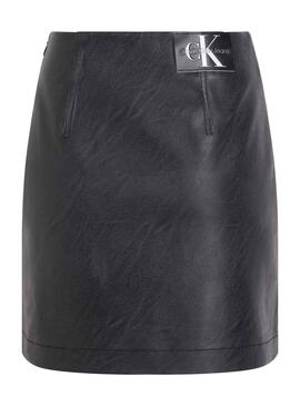 Rock Calvin Klein Faux Leather Schwarz für Damen