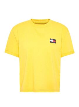 T-Shirt Tommy Jeans Badge Gelb Für Damen