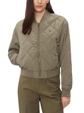 Bomber Calvin Klein Jeans Quilted Grün für Damen