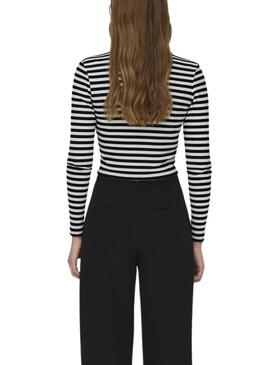 T-Shirt Only Elina Streifen Weiss und Schwarz