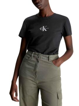 T-Shirt Calvin Klein Jeans Jumpsuitlogo Slim Schwarz