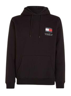 Sweatshirt Tommy Jeans Essential Flag Hood Schwarz