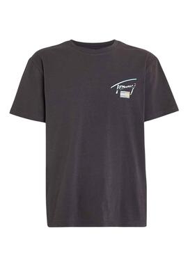 T-Shirt Tommy Jeans Metallic Schwarz für Herren
