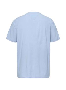T-Shirt Tommy Jeans Linear Weiss Blau Herren