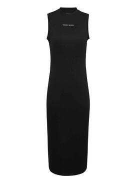 Kleid Tommy Jeans Midi Bodycon Schwarz für Damen