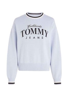 Pullover Tommy Jeans Uni Blau für Damen