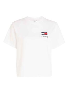 T-Shirt Tommy Jeans Grafik Flag Weiss für Damen