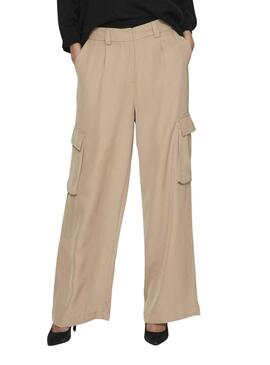 Hose Vila Winnie Lady Beige für Damen