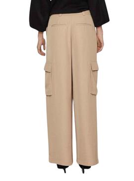 Hose Vila Winnie Lady Beige für Damen