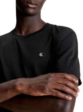 T-Shirt Calvin Klein Embro Badge Basic Schwarz