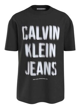 T-Shirt Calvin Klein Illusion Schwarz für Herren