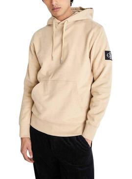 Sweatshirt Calvin Klein Badge Hoodie Beige Herren