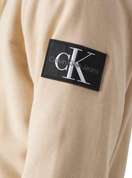 Sweatshirt Calvin Klein Badge Hoodie Beige Herren