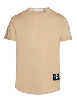 T-Shirt Calvin Klein Turn Up Beige für Herren