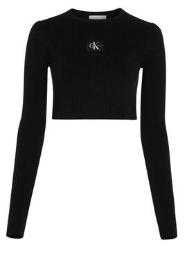 Top Calvin Klein Bunt Rib Schwarz für Damen