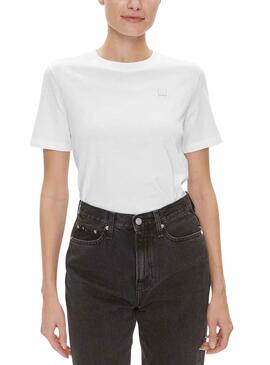 T-Shirt Calvin Klein Embro Weiss für Damen