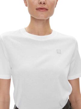 T-Shirt Calvin Klein Embro Weiss für Damen