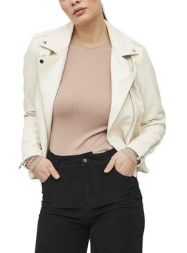 Jacke Vila Coated Beige für Damen