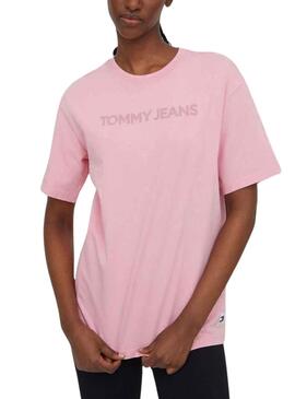 T-Shirt Tommy Jeans Bold Rosa für Damen
