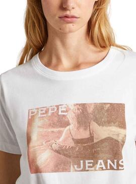 T-Shirt Pepe Jeans Higi Weiss für Damen