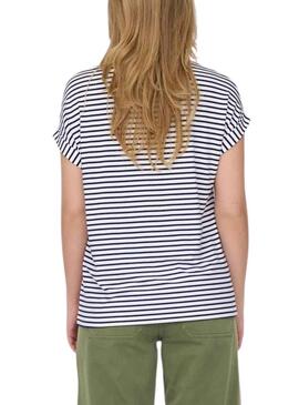 T-Shirt Only Tante Stripe Weiss für Damen
