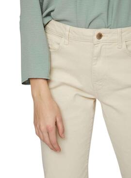 Hose Vila Vialice Beige für Damen