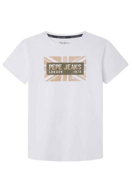 T-Shirt Pepe Jeans Randal Weiss für Junge