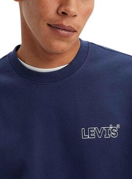 Sweatshirt Levis Relaxed Crew Marineblau für Herren