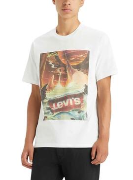 T-Shirt Levis Relaxed Wasserfall Weiss Herren 