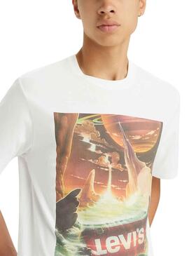 T-Shirt Levis Relaxed Wasserfall Weiss Herren 