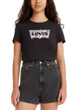 T-Shirt Levis The Perfekt Tee Leopard Schwarz