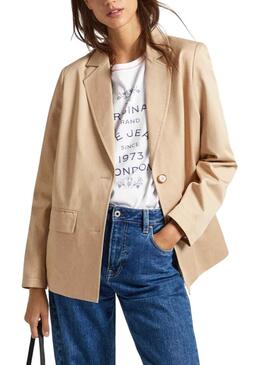 Blazer Pepe Jeans Tencell Beige für Damen