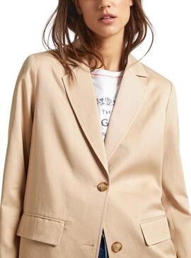 Blazer Pepe Jeans Tencell Beige für Damen