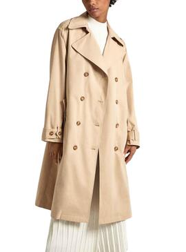 Trenchcoat Pepe Jeans Star mit Gürtel Beige Damen