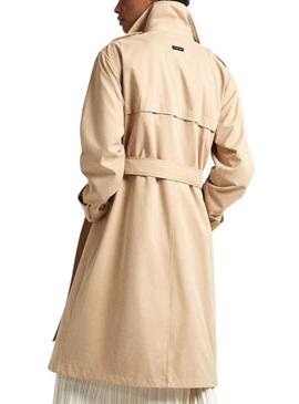 Trenchcoat Pepe Jeans Star mit Gürtel Beige Damen