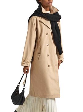 Trenchcoat Pepe Jeans Star mit Gürtel Beige Damen