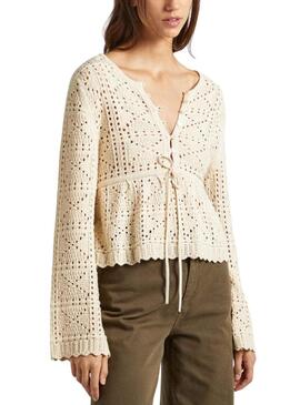 Pullover Pepe Jeans Gaelle Beige für Damen