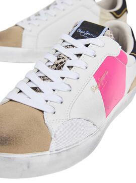 Sneakers Pepe Jeans Lane Elle Snake Weiss