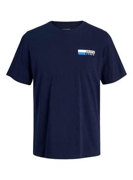 T-Shirt Jack & Jones Corp Logo Marineblau Herren
