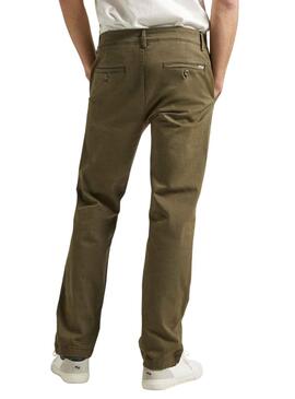 Hose Chino Pepe Jeans Slim Twill Grün Herren