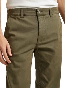 Hose Chino Pepe Jeans Slim Twill Grün Herren