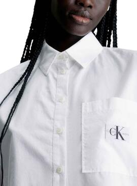 Hemd Calvin Klein Cropped Weiss für Damen