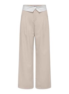 Hose ONLY Diane Fold Down Beige für Damen