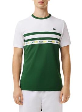 T-Shirt Lacoste Tennis Ultra-Dry Colorblock Grün.