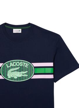 T-Shirt Lacoste Monogramm Marine für Herren