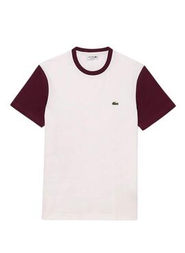 T-shirt Lacoste Color Block Weiß für Herren.