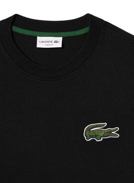 T-Shirt Lacoste Unisex Loose Fit Schwarz Krokodil