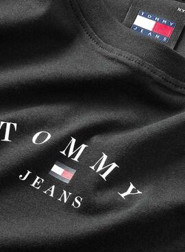 T-Shirt Tommy Jeans Slim Essential Schwarz Damen