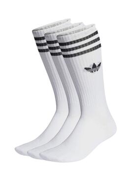 Pack 3 Adidas High Crew Solid Weiß Socken