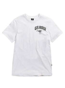 T-Shirt G-Star Skelett Hund Weiß für Herren.
